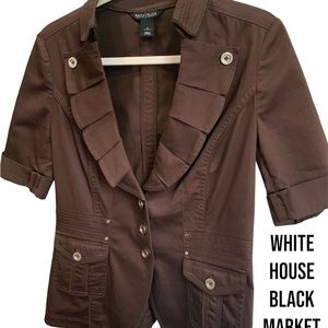 White House Black Market: Peplum, Short Sleeve Blouse Size 6